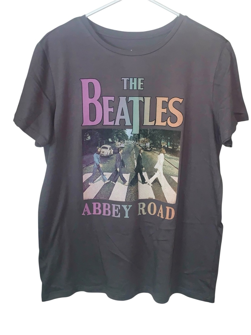 The Beatles Abbey Road Graphic Tee - Charcoal with Pastel Print